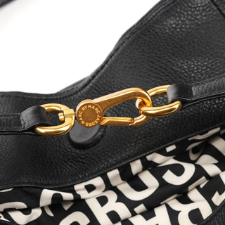 Black Leather Classic Q Fran 2-Way Bag