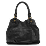 Sac deux portés Classic Q Fran en cuir noir