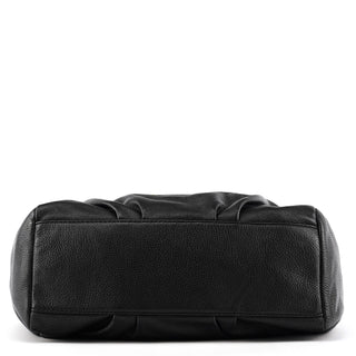 Black Leather Classic Q Fran 2-Way Bag