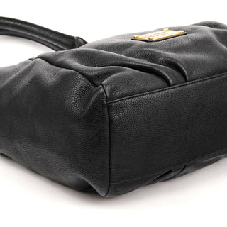 Black Leather Classic Q Fran 2-Way Bag