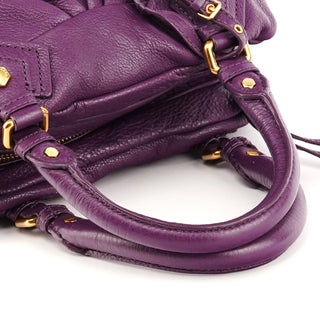 Purple Leather Classic Q Baby Groovee 2-Way Bag