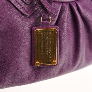 Purple Leather Classic Q Baby Groovee 2-Way Bag