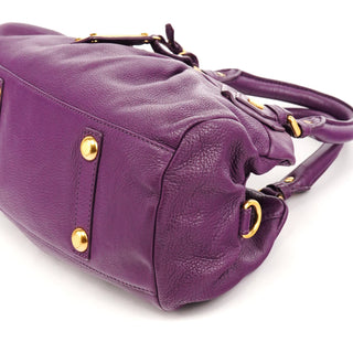 Purple Leather Classic Q Baby Groovee 2-Way Bag