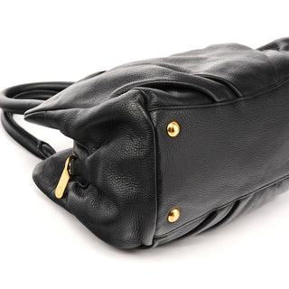 Black Leather Classic Q 2-Way Bowling Bag