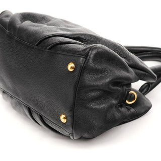 Black Leather Classic Q 2-Way Bowling Bag