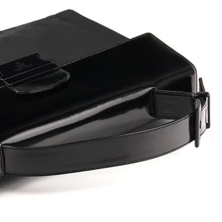 Black Tessuto Spazzolato Nylon Top Handle Bag