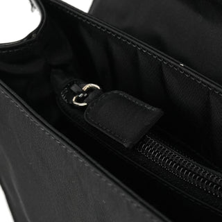 Black Tessuto Spazzolato Nylon Top Handle Bag