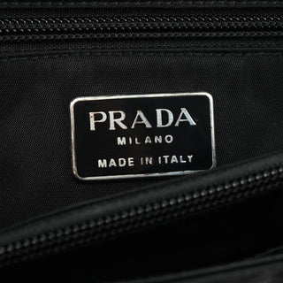 Black Tessuto Spazzolato Nylon Top Handle Bag