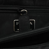 Black Tessuto Spazzolato Nylon Top Handle Bag