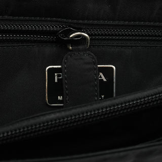 Black Tessuto Spazzolato Nylon Top Handle Bag