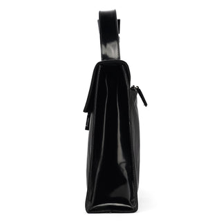 Black Tessuto Spazzolato Nylon Top Handle Bag