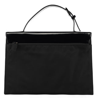 Black Tessuto Spazzolato Nylon Top Handle Bag