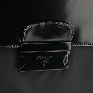 Black Tessuto Spazzolato Nylon Top Handle Bag