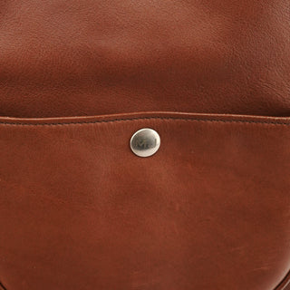 Brown Calfskin Leather Pocket Tote Bag