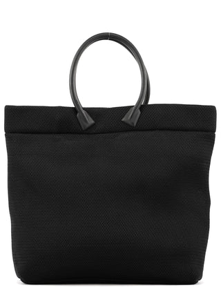 Black Mesh Rubber Handle Tote Bag