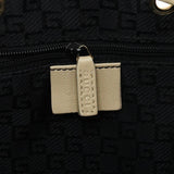 001 3748 Beige Leather Drawstring Shoulder Bag