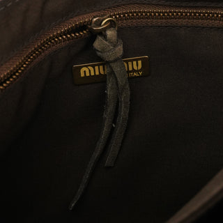 Khaki Suede Buckle Shoulder Bag