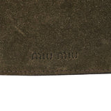 Khaki Suede Buckle Shoulder Bag