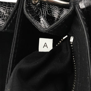 Black Patent Leather Buckle Shoulder Bag