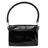 Black Patent Leather Buckle Shoulder Bag