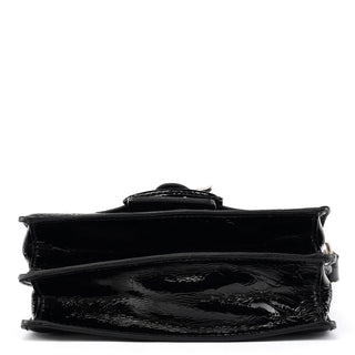 Black Patent Leather Buckle Shoulder Bag