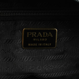 Black Brown Nylon Croc Embossed Tote Bag