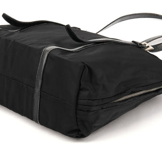 Black Tessuto Vitello Nylon Tote Bag