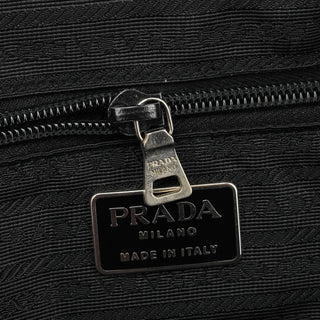Black Tessuto Vitello Nylon Tote Bag