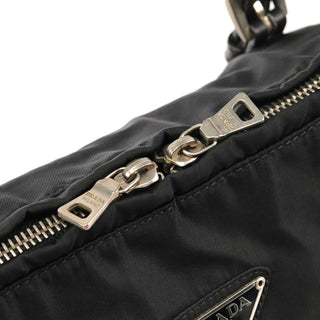 Black Tessuto Vitello Nylon Tote Bag