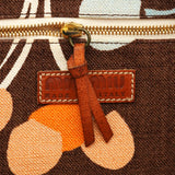 Brown Canvas Floral Tote Bag