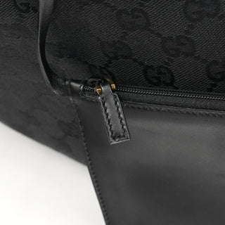90640 Black GG Canvas Drawstring Shoulder Bag