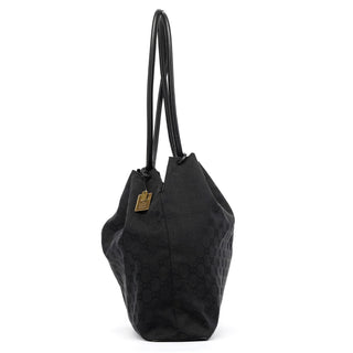 90640 Black GG Canvas Drawstring Shoulder Bag