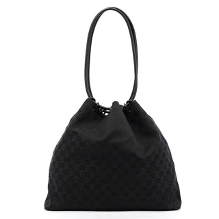 90640 Black GG Canvas Drawstring Shoulder Bag