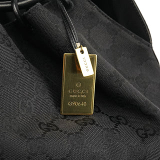 90640 Black GG Canvas Drawstring Shoulder Bag