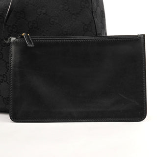 90640 Black GG Canvas Drawstring Shoulder Bag