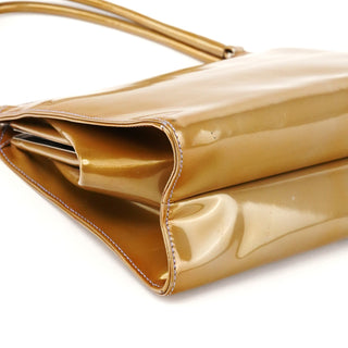 B11078 Yellow Vernice Chic Patent Clutch Handbag