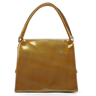 B11078 Yellow Vernice Chic Patent Clutch Handbag