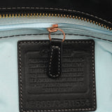 F11554 Black Leather Madeline Turnlock Tote Bag
