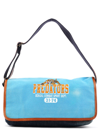 Blue Denim Canvas Predators Shoulder Bag