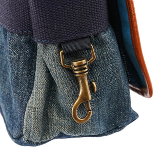 Blue Denim Canvas Predators Shoulder Bag