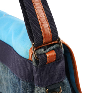 Blue Denim Canvas Predators Shoulder Bag