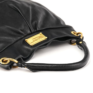 Black Leather Classic Q Hobo 2-Way Shoulder Bag