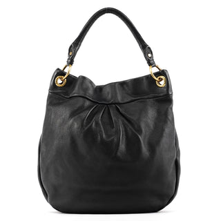Black Leather Classic Q Hobo 2-Way Shoulder Bag