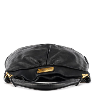 Black Leather Classic Q Hobo 2-Way Shoulder Bag