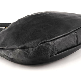 Black Leather Classic Q Hobo 2-Way Shoulder Bag
