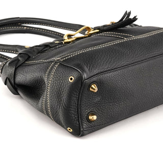 10528 Black Pebbled Leather Hamptons Tote Bag