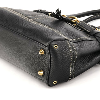 10528 Black Pebbled Leather Hamptons Tote Bag