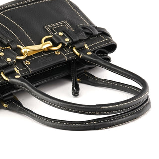 10528 Black Pebbled Leather Hamptons Tote Bag