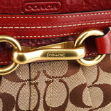12467 Beige Red Signature Hamptons Tote Bag