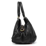 Black Leather Classic Q 2-Way Bowling Bag